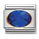 Nomination Composable Classic Link 030601/007 Blue Faceted CZ in 18K Gold